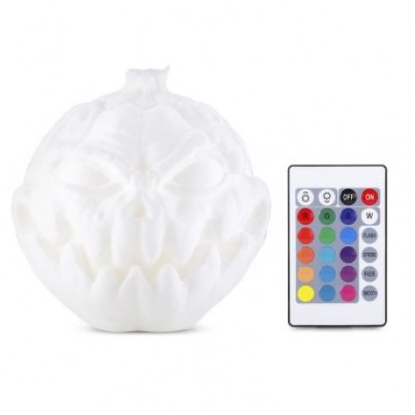 3D Printing Devil Pumpkin Face Light Night Lamp with Remote Control (WHITE)