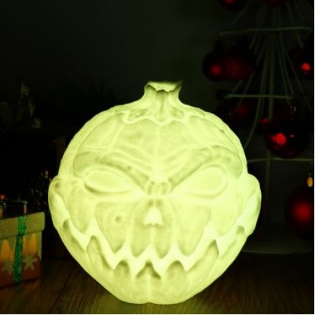 3D Printing Devil Pumpkin Face Light Night Lamp with Remote Control (WHITE)