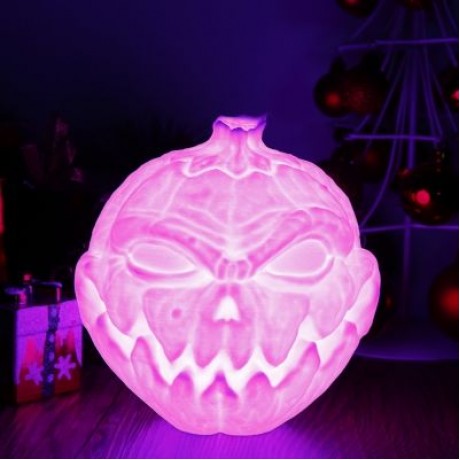 3D Printing Devil Pumpkin Face Light Night Lamp with Remote Control (WHITE)