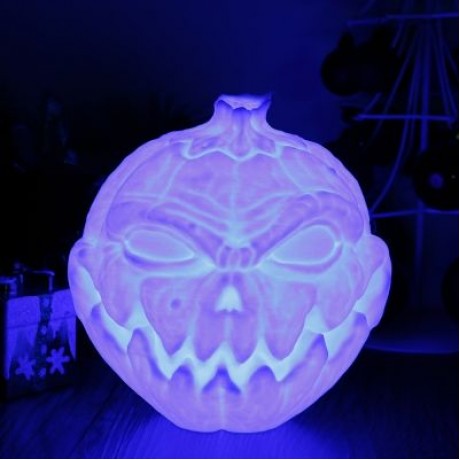 3D Printing Devil Pumpkin Face Light Night Lamp with Remote Control (WHITE)