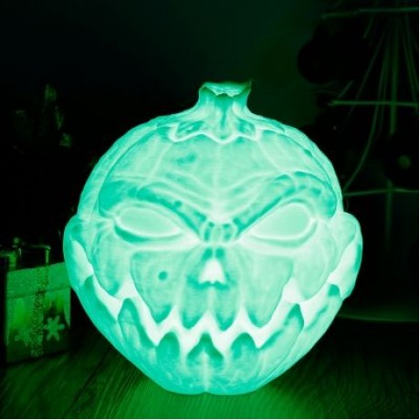 3D Printing Devil Pumpkin Face Lamp Night Light Remote Control  (WHITE)