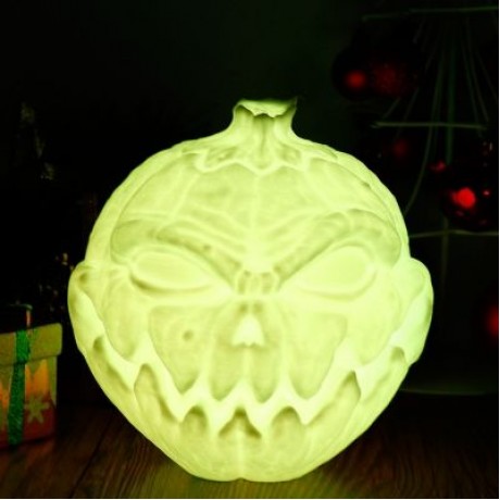 3D Printing Devil Pumpkin Face Lamp Night Light Remote Control  (WHITE)