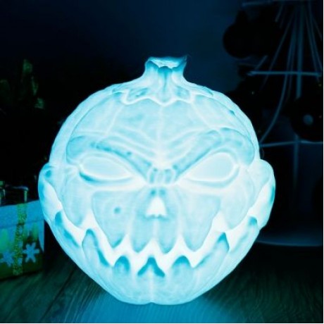 3D Printing Devil Pumpkin Face Lamp Night Light Remote Control  (WHITE)