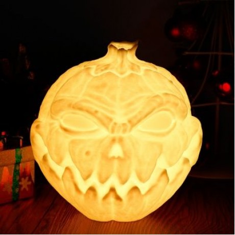 3D Printing Devil Pumpkin Face Lamp Night Light Remote Control  (WHITE)