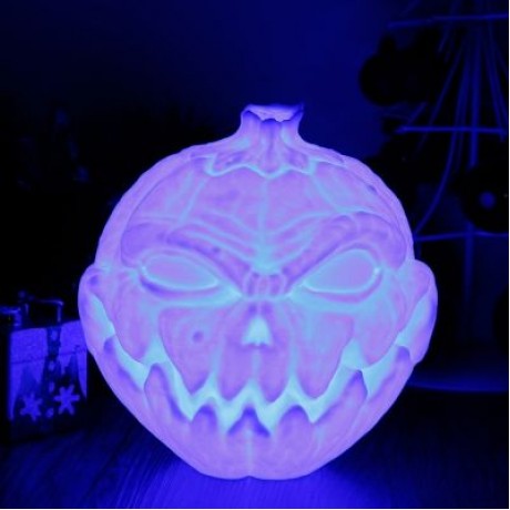 3D Printing Devil Pumpkin Face Lamp Night Light Remote Control  (WHITE)