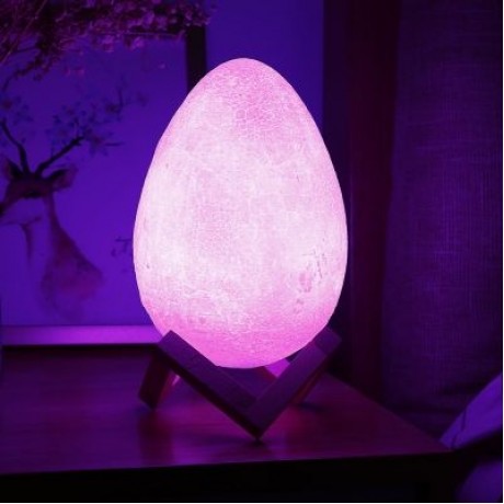 3D Printing Egg Lamp Night Light Remote Control for Bedroom (WHITE)