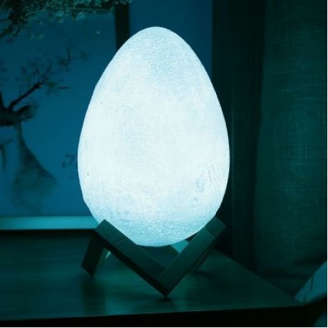 3D Printing Egg Lamp Night Light Remote Control for Bedroom (WHITE)