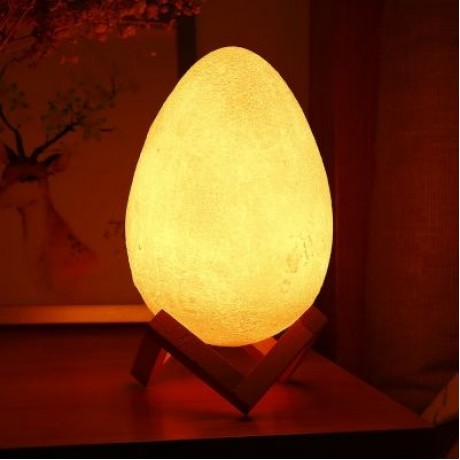 3D Printing Egg Lamp Night Light Remote Control for Bedroom (WHITE)