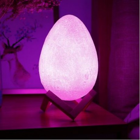 3D Printing Egg Lamp Night Light Remote Control for Bedroom (WHITE)