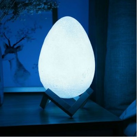 3D Printing Egg Lamp Night Light Remote Control for Bedroom (WHITE)