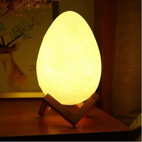 3D Printing Egg Lamp Night Light Remote Control for Bedroom (WHITE)