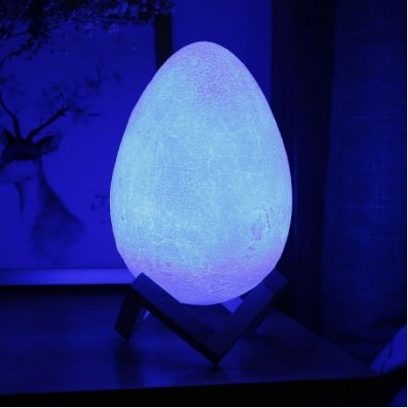 3D Printing Egg Lamp Night Light Remote Control for Bedroom (WHITE)