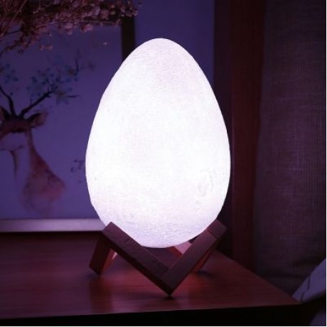 3D Printing Egg Lamp Night Light Remote Control for Bedroom (WHITE)