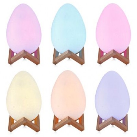 3D Printing Egg Lamp Night Light Remote Control for Bedroom (WHITE)