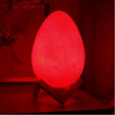 3D Printing Egg Lamp Night Light Remote Control for Bedroom (WHITE)
