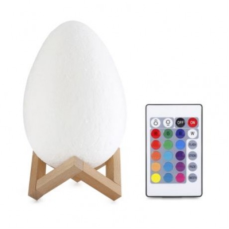 3D Printing Egg Light Night Lamp Remote Control for Bedroom (WHITE)