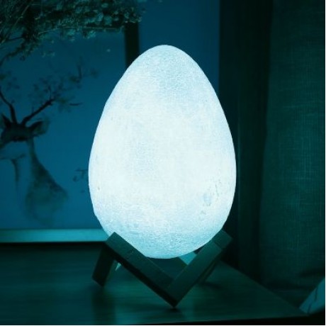 3D Printing Egg Light Night Lamp Remote Control for Bedroom (WHITE)