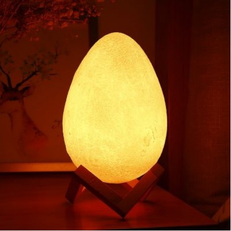 3D Printing Egg Light Night Lamp Remote Control for Bedroom (WHITE)