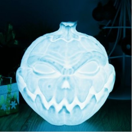 3D Printing Devil Pumpkin Face Light Romantic Night Lamp Remote Control (WHITE)