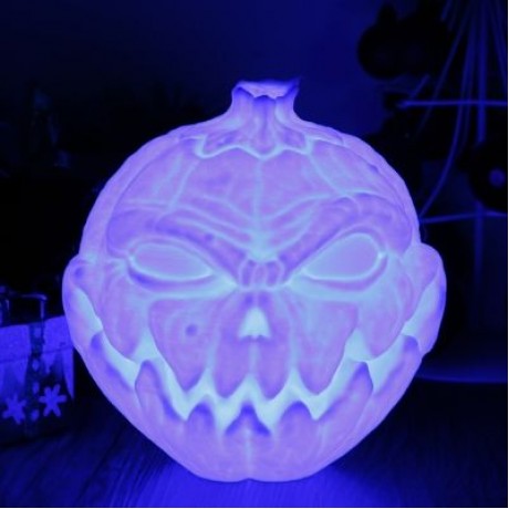 3D Printing Devil Pumpkin Face Light Romantic Night Lamp Remote Control (WHITE)