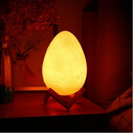 3D Printing Egg Light Romantic Night Lamp Remote Control for Bedroom (WHITE)
