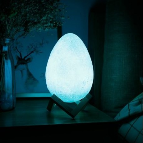 3D Printing Egg Light Romantic Night Lamp Remote Control for Bedroom (WHITE)