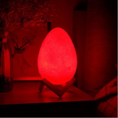 3D Printing Egg Light Romantic Night Lamp Remote Control for Bedroom (WHITE)
