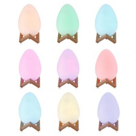 3D Printing Egg Light Romantic Night Lamp Remote Control for Bedroom (WHITE)