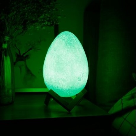 3D Printing Egg Light Romantic Night Lamp Remote Control for Bedroom (WHITE)