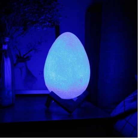 3D Printing Egg Light Romantic Night Lamp Remote Control for Bedroom (WHITE)