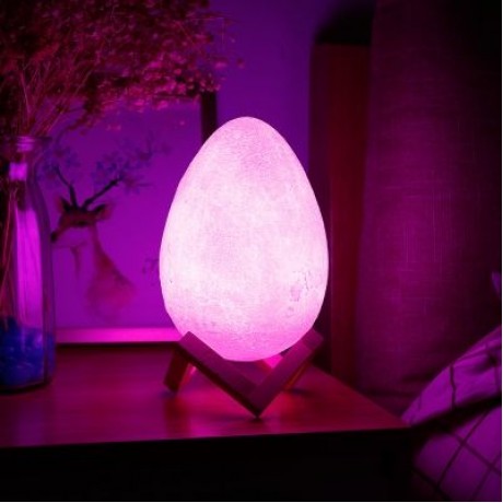 3D Printing Egg Light Romantic Night Lamp Remote Control for Bedroom (WHITE)