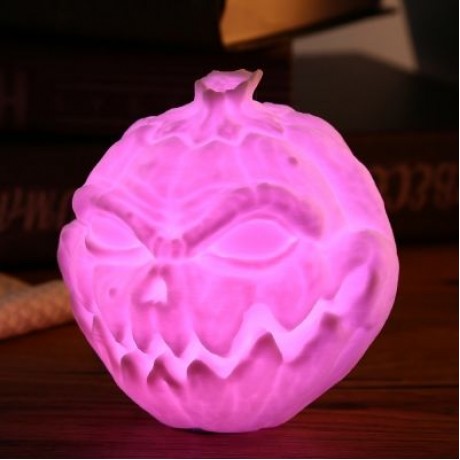 3D Printing Devil Pumpkin Face Light Pat Night Lamp for Halloween (WHITE)