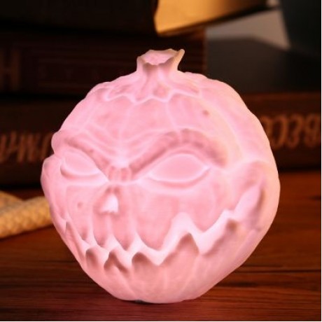 3D Printing Devil Pumpkin Face Light Pat Night Lamp for Halloween (WHITE)