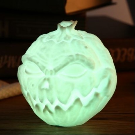 3D Printing Devil Pumpkin Face Light Pat Night Lamp for Halloween (WHITE)