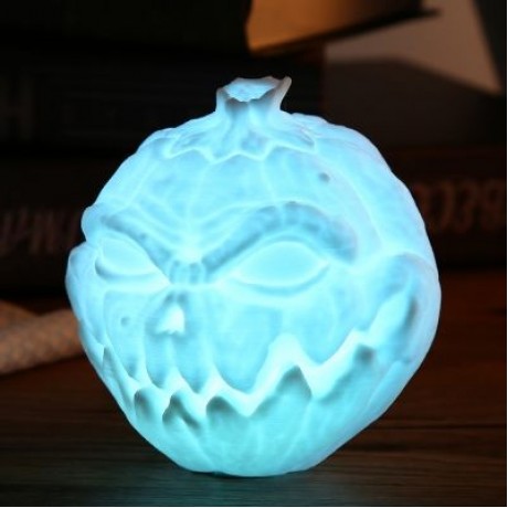3D Printing Devil Pumpkin Face Light Pat Night Lamp for Halloween (WHITE)