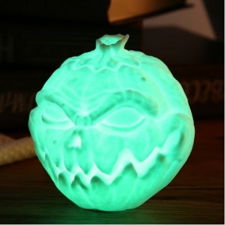 3D Printing Devil Pumpkin Face Light Pat Night Lamp for Halloween (WHITE)