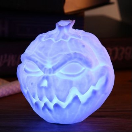 3D Printing Devil Pumpkin Face Light Pat Night Lamp for Halloween (WHITE)