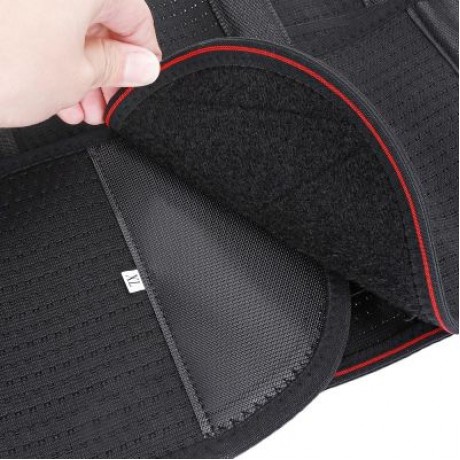 TOURMALINE SELF-HEATING FITNESS WARM BELT WAIST PROTECTION 3 GASKETS (BLACK)