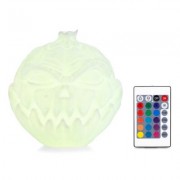3D PRINTING DEVIL PUMPKIN FACE LIGHT NIGHT LAMP REMOTE CONTROL (WHITE)