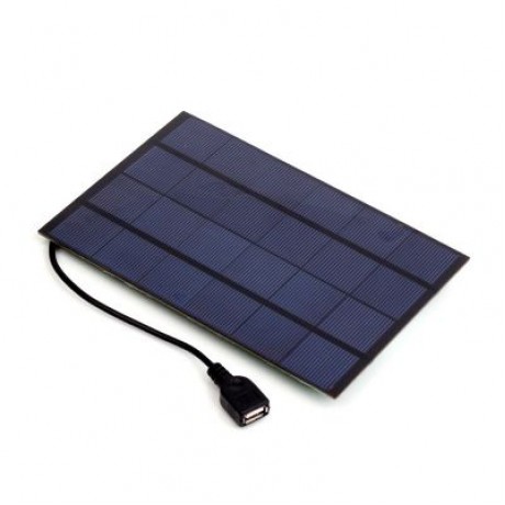 SW4205U 4.2W 6V USB Output Mono Solar Panel Charger for Power Bank (BLACK)