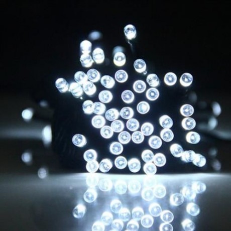 CHRISTMAS TREE DECORS 15M 100 LED SOLAR STRING LIGHT XMAS ORNAMENT NEW YEAR DECORATION (WH