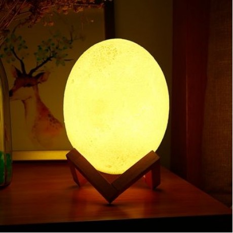 3D Printing Dinosaur Egg Lamp Night Light Remote Control for Bedroom (WHITE)