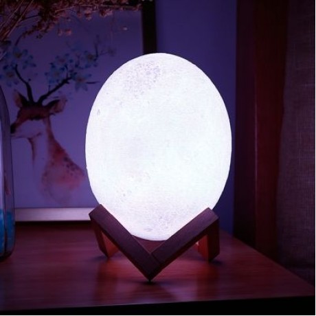 3D Printing Dinosaur Egg Lamp Night Light Remote Control for Bedroom (WHITE)