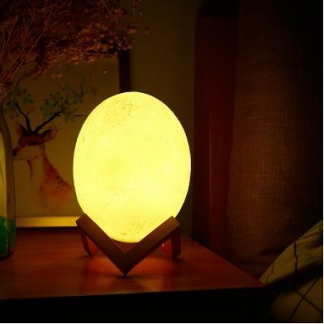3D Printing Dinosaur Egg Light Night Lamp Remote Control for Bedroom (WHITE)