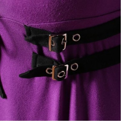 Plus Size Two Tone Lace Up Ruffle T-shirt (HELIOTROPE PURPLE)