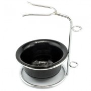 YMH34476 Men Face Beard Brush Hair Follicle Cleaning Soap Bowl 2pcs / Set (BLACK)