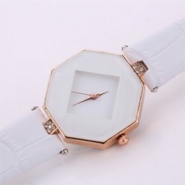 XR2015 Women Stylish Analog Quartz PU Leather Wrist Watch (WHITE)