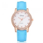 Disu DS071 Women Fashion Dial PU Band Quartz Wrist Watch (DAY SKY BLUE)