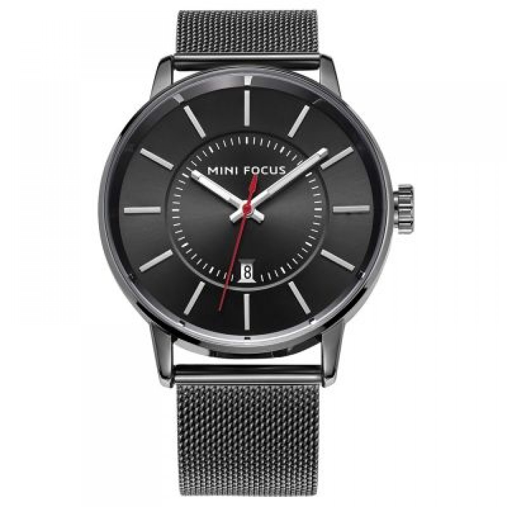 MINI FOCUS Leisure Calendar Display Men Watch (BLACK)