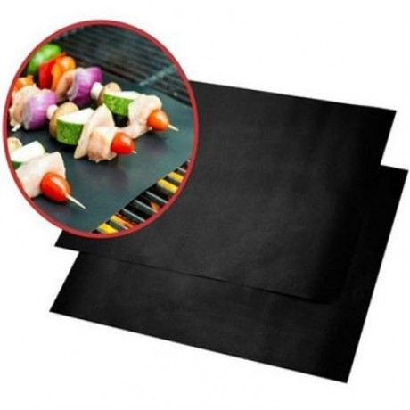 Non-stick BBQ Mat Heat-resistant Grilling Sheet (BLACK)